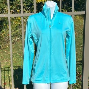 Nike Dri-Fit Baby Blue Zip Up Jacket with Gathered Waist Size XS